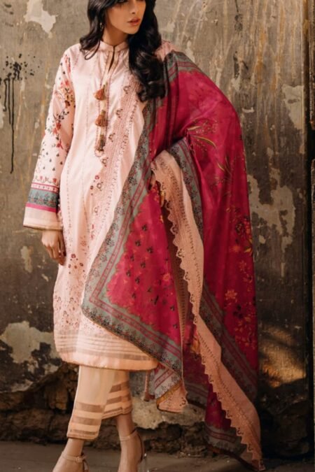 pink colot enbroidered pakistani suits