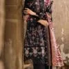 black color unstitched embroidered pakistani suits