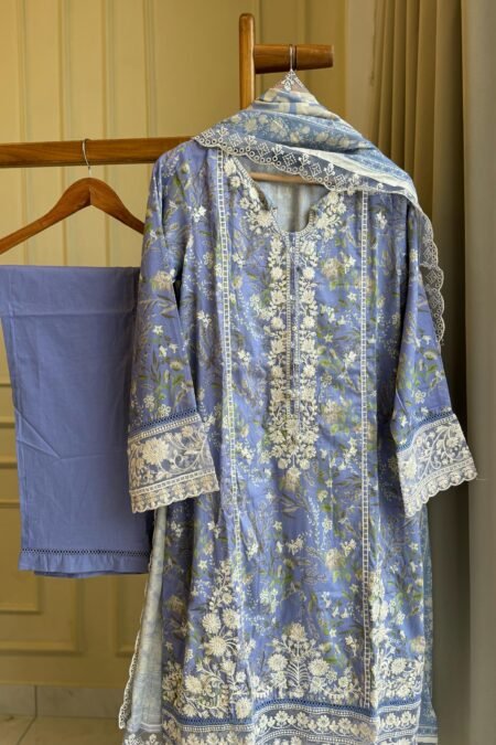 Signature Lawn Suit Featuring Cutwork- 01