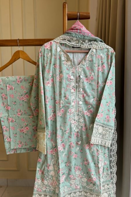 Signature Lawn Suit Featuring Cutwork- 02