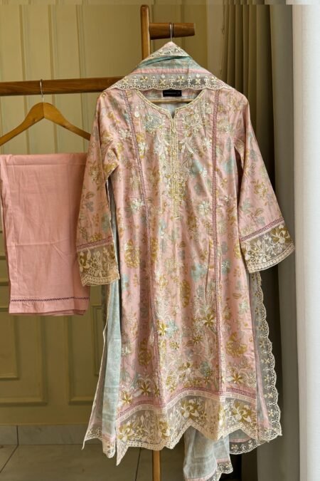 Signature Lawn Suit Featuring Cutwork- 03