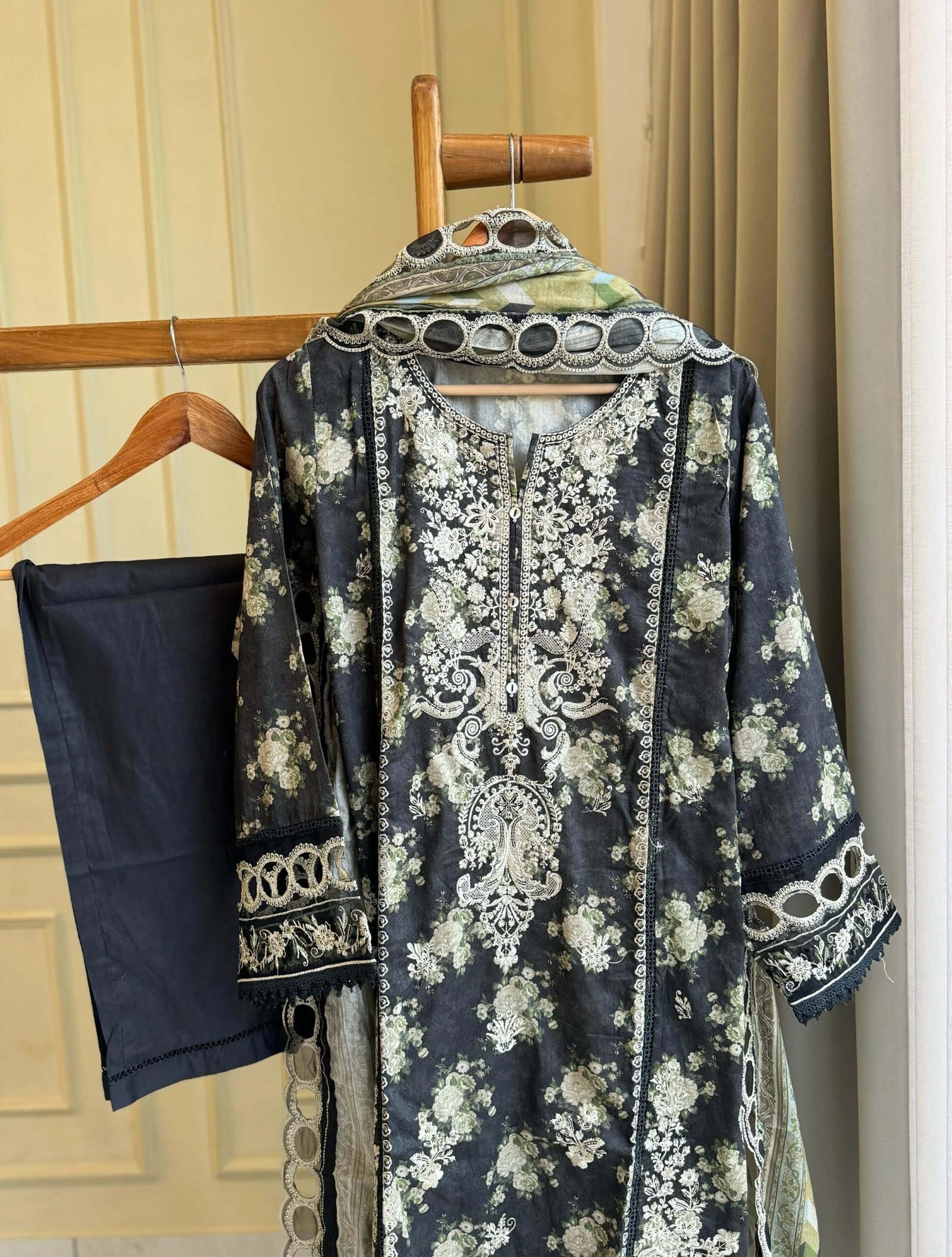 Signature Lawn Suit Featuring Cutwork