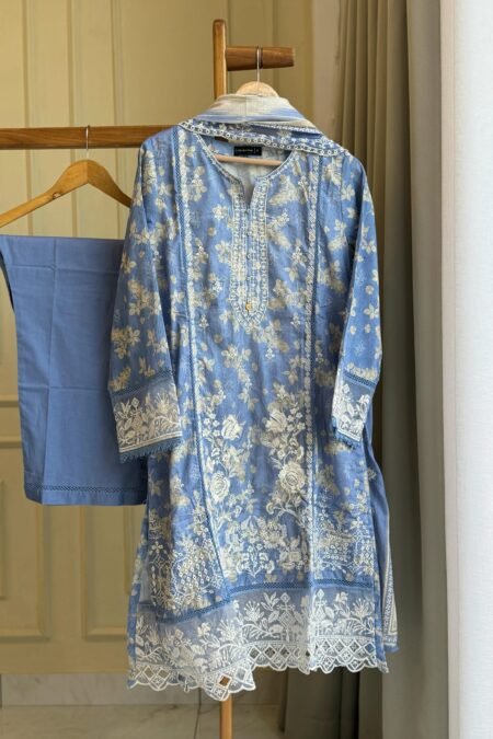 Signature Lawn Suit Featuring Cutwork- 08