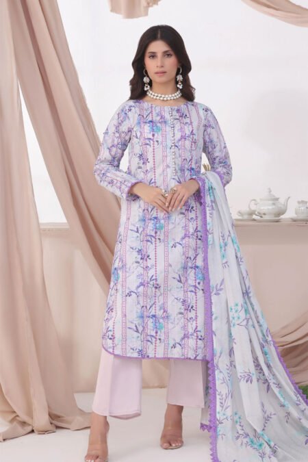 Printed Cotton Suit With Dupatta - 02
