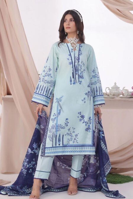 Printed Cotton Suit With Dupatta - 04
