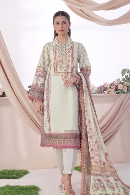 Printed Cotton Suit With Dupatta - 08