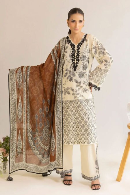 3 Piece Unstitched Printed Lawn Suit - 03