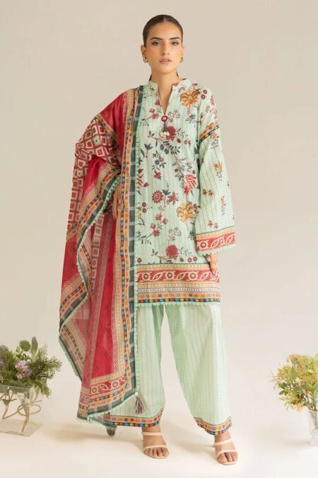 3 Piece Unstitched Printed Lawn Suit - 06