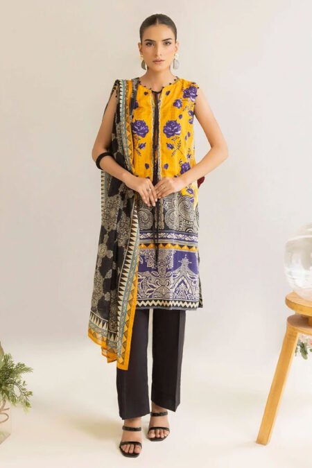 3 Piece Unstitched Printed Lawn Suit - 09