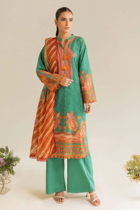 3 Piece Unstitched Printed Lawn Suit - 12