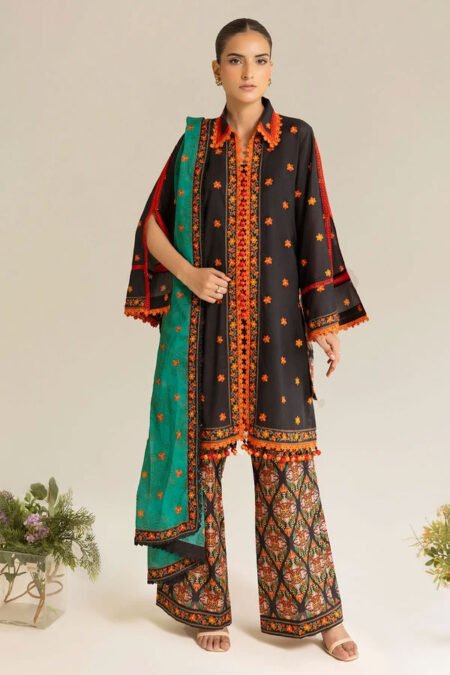 3 Piece Unstitched Printed Lawn Suit - 14