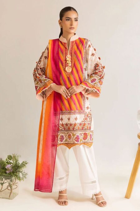 3 Piece Unstitched Printed Lawn Suit - 17