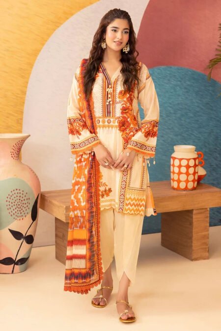 3 Piece Unstitched Printed Lawn Suit - 18