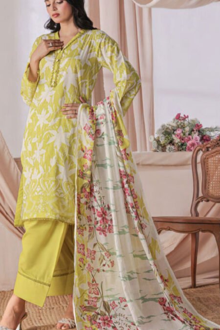 3 Piece Unstitched Printed Suit - 01