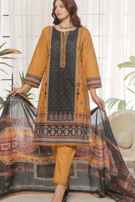 3 Piece Unstitched Printed Suit - 02