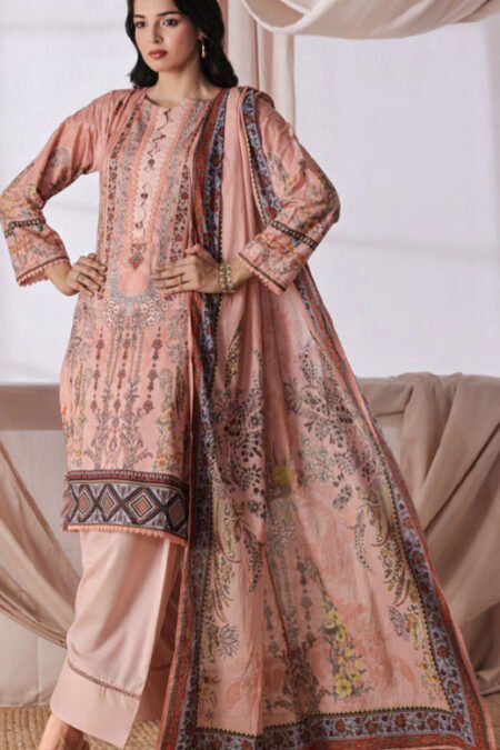 3 Piece Unstitched Printed Suit - 03
