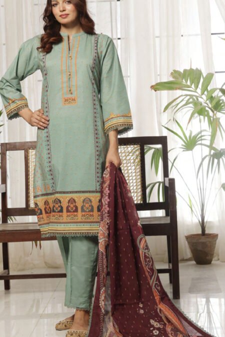 3 Piece Unstitched Printed Suit - 05
