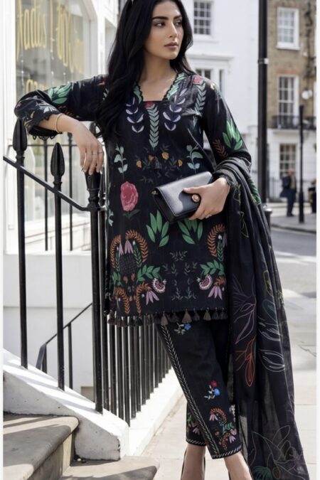 3 Piece Unstitched Printed Salwar Kameez - 02