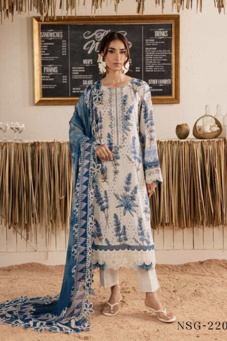 Nureh Embroidered Printed Lawn - 006