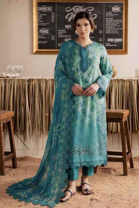Nureh Embroidered Printed Lawn - 007