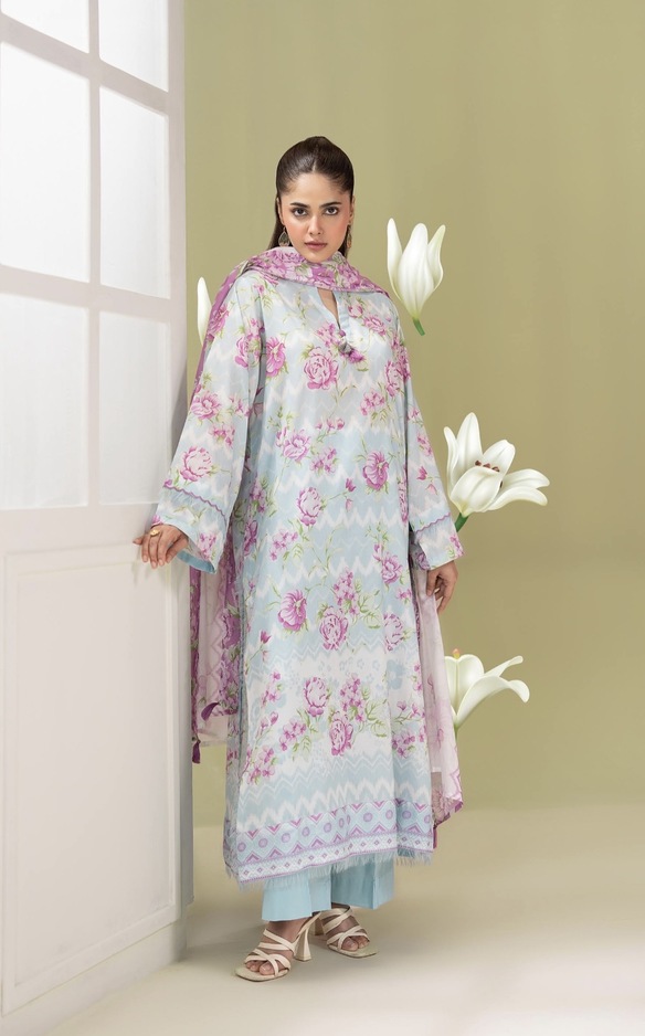 3-Pieces Unstitched Black Salwar Suit with Dupatta - SS007