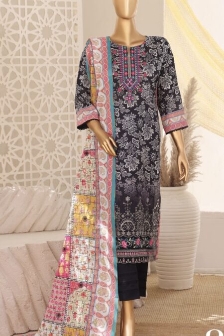 Home Black Embroidered Printed Salwar Kameez - 05