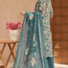 Green Color Embroidered 3 Pcs Lawn Suit - 009