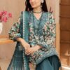 Green Color Embroidered 3 Pcs Lawn Suit - 009