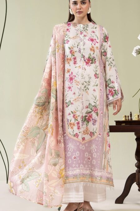 Home 3-Pieces Unstitched Off-White Salwar Kameez with Dupatta - SS004