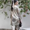 3-Pieces Unstitched Off-White Lawn Suit - SS001