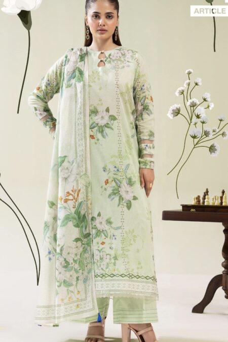 Home 3-Pieces Unstitched Pistachio Lawn Suit - SS002