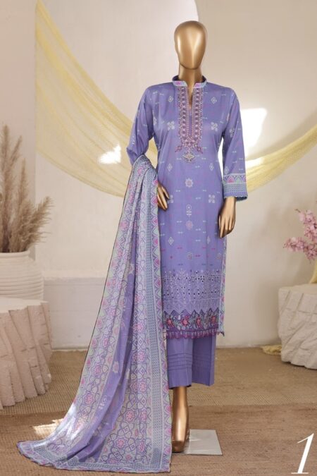 Home Purple Embroidered Printed Salwar Suit - 02