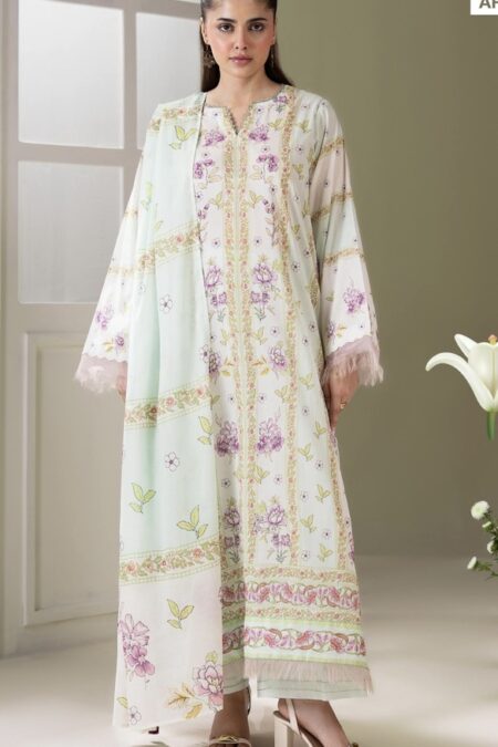 Home 3-Pieces Unstitched Off-White Lawn Suit - SS001