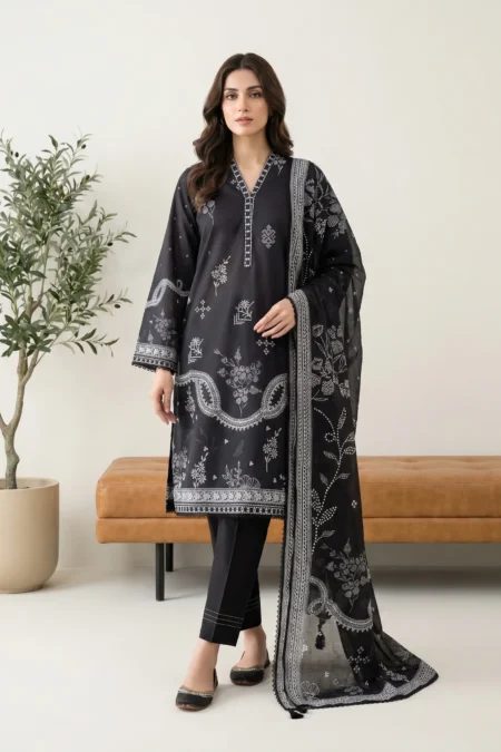 black and white lawn suits online