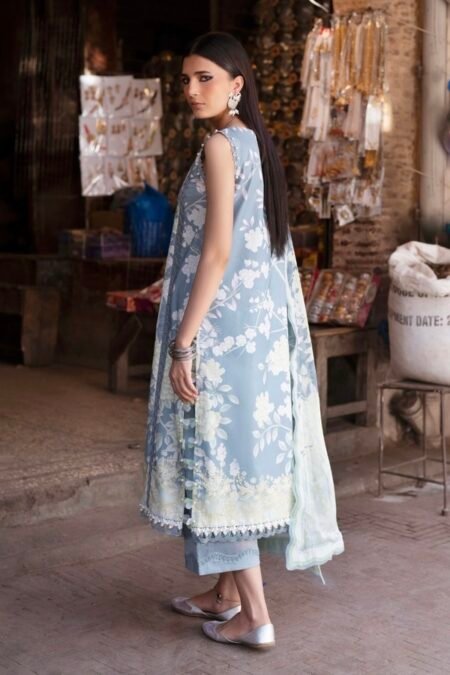 Alternative view of Elegant Pakistani lawn suit with chiffon dupatta - UJ002