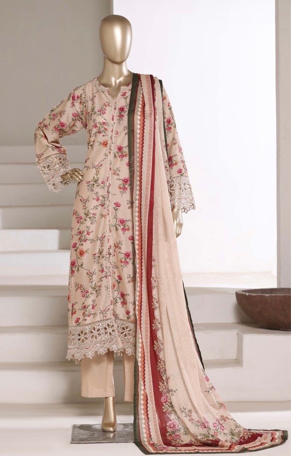 3-PC Embroidered Pakistani Lawn Salwar Kameez