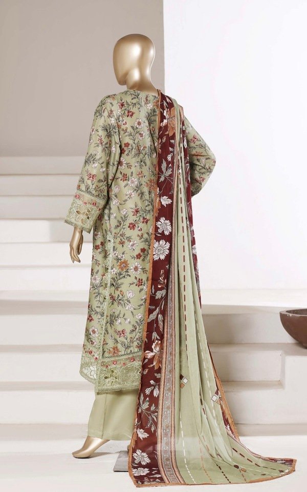 Stitched Embroidered Lawn suit